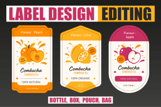 quickly edit resize update product label, packaging design