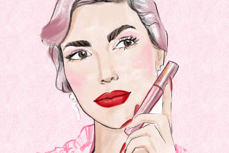 draw an illustration for your beauty brand,services