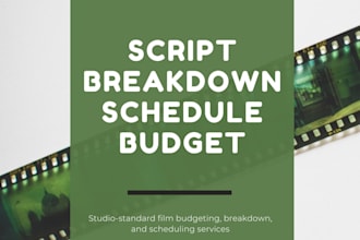 make film breakdown, schedule and budget of your script