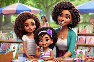 do african american children story book illustration, children book illustration