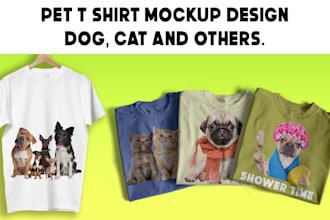 create custom typography pet t shirt mockup design