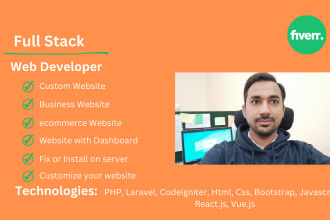create a custom website, fix or install any laravel php website