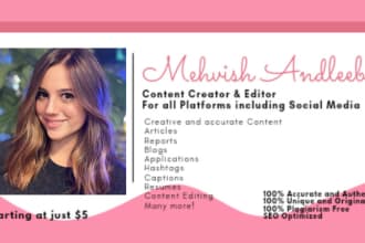 be your SEO optimistic website content creator and editor