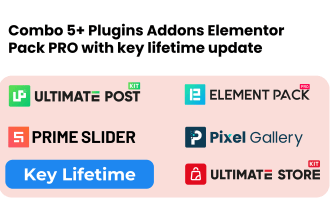 install element pack pro, ultimate post kit pro, prime slider pro with lifetime