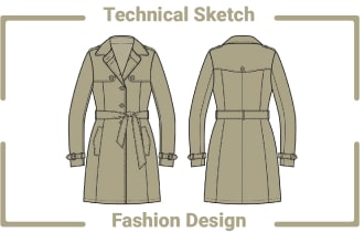 do fashion design and clothing technical flat sketch