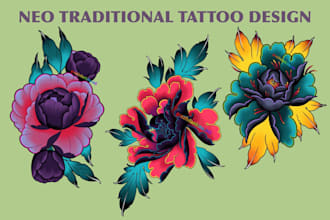 create a neo traditional tattoo design