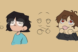 draw 5 dollar character chibis