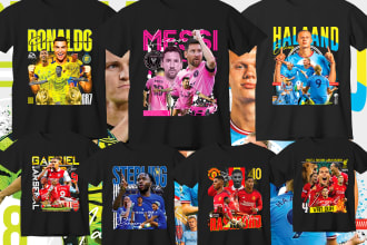 send you latest bootleg soccer players designs for t shirts in 1 day