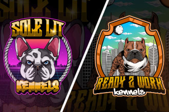 make cool logo for frenchie, bully, dog kennel or club