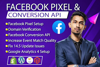 setup or fix facebook  pixel , fb conversion API , ga4 ecommerce tracking