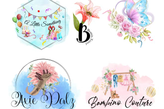 design custom and elegant watercolor logo for you