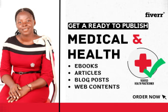 do medical research, medical writing, health and fitness ghostwriting, ebook