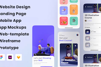 create a clean website page and mobile app UI design