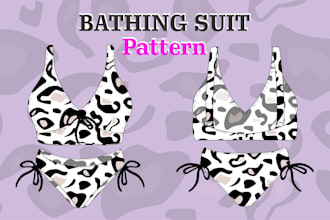 create design of bathing suit, swimsuit, swimwear