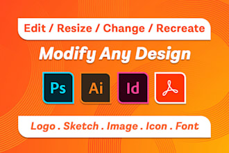edit, resize any graphic design, recreate logo, image, flyer, banner to vector