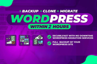 migrate backup and transfer wordpress website in 1 hour