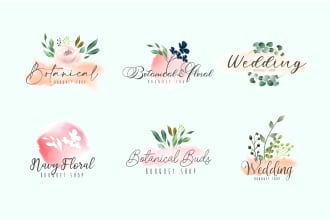 design beautiful feminine watercolor signature logo design