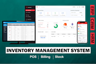 inventory management pos system, with erp, CRM stock hrm point of sale system