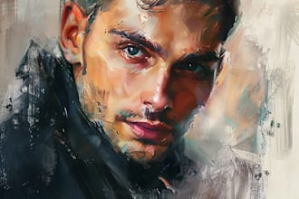 create a stunning digital oil portrait from your photo for you