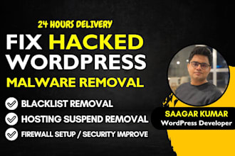 do wordpress malware removal, improve wordpress security, and fix hacked website