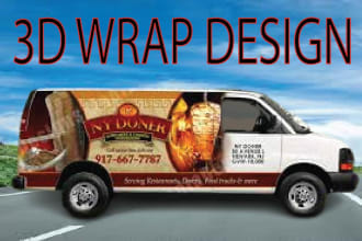 do 3d eye catchy vehicle wrap van wrap truck livery car wrap, itasha, rally wrap