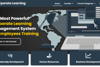 design corporate training lms, elearning scorm with 200 video courses