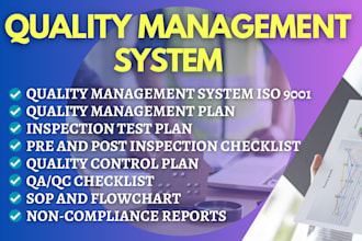 make iso quality management system and inspection checklist