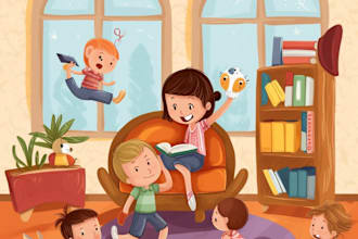 draw children book illustrations, comic illustrations