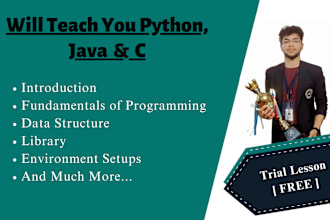 teach you python and c language with a hands on project