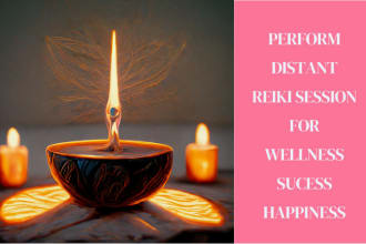 perform distant reiki session for wellness sucess happiness