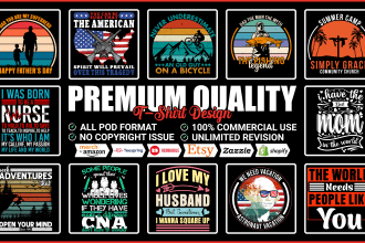 do vintage custom graphic t shirt and typography t shirt or merchandise design