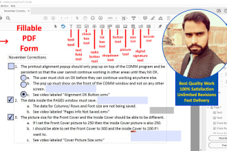 make interactive fillable PDF form in 10 hours
