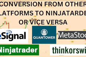 convert amibroker, quantower, metastock, esignal, multicharts to ninjatrader