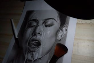 do charcoal portrait drawing and architectural works