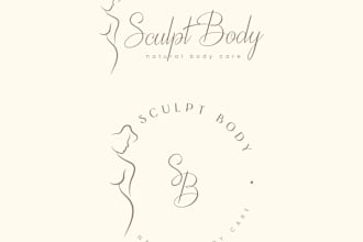 do premade woman body silhouette logo design