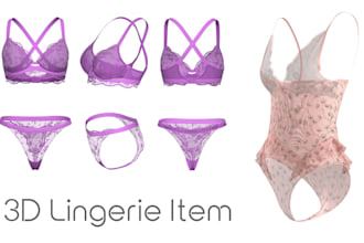 do 3d lingerie swimsuit with 3d garment and 3d fashion