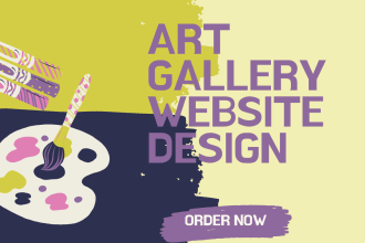 design your art gallery and website for artist with unlimited stock images