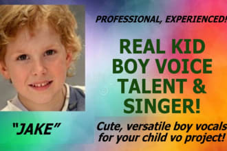 record a real child kid english boy voice age 5 to about 13