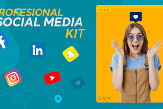 create professional social media kit and social media post
