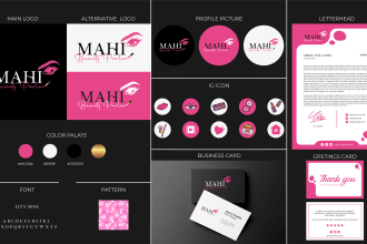 do an exclusive luxury signature logo with social media kit, complete branding