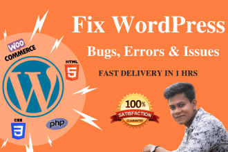fix wordpress issues, fix wordpress error or any wordpress bug fix