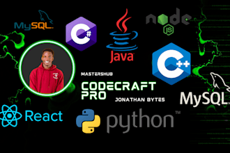 tutor java, python, cpp, r, c, c sharp, and web programming, react and angular