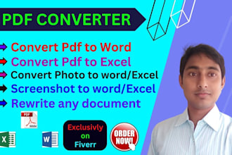 do pdf to word or excel, retype any document