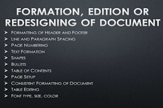 do formation, edition or redesign of document