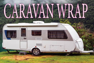 do camper or caravan wrap, trailer wrap, food truck wrap, rally car, liver car