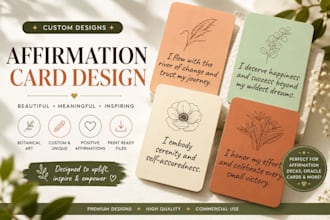 do beautiful and printable affirmation card designs