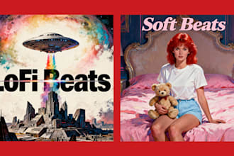 design retro music album cover, spotify track image for pop, rock, country songs