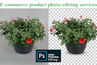 product image editing of background removal and retouching