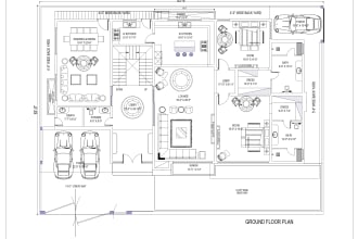 draw your architectural floor plan in auto cad 2d