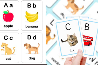 create printable flashcard for kids education in 24 hours